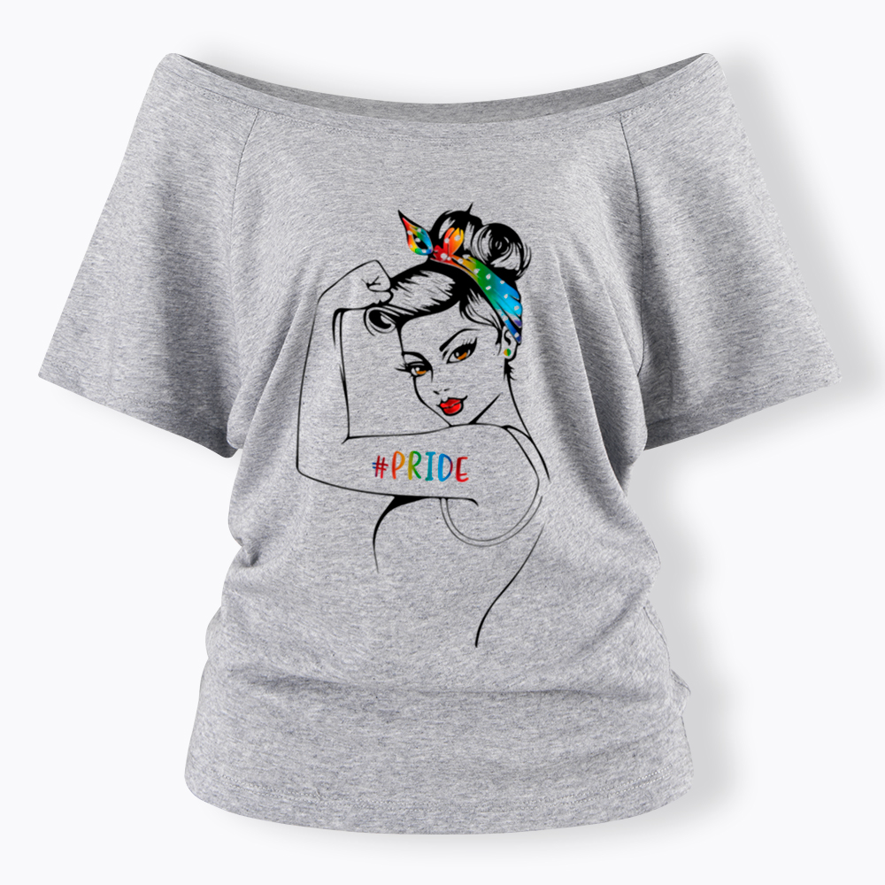 Rainbow Pride Off Shoulder T-Shirt