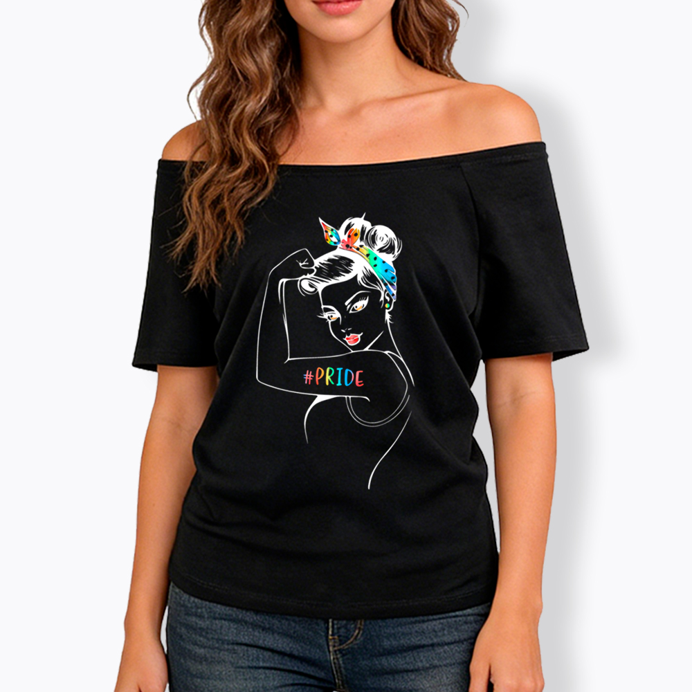 Rainbow Pride Off Shoulder T-Shirt