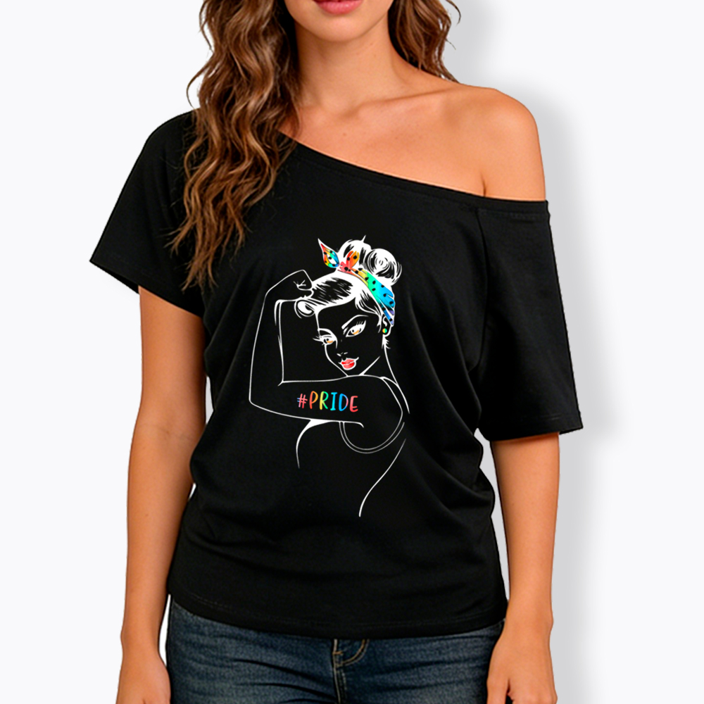 Rainbow Pride Off Shoulder T-Shirt