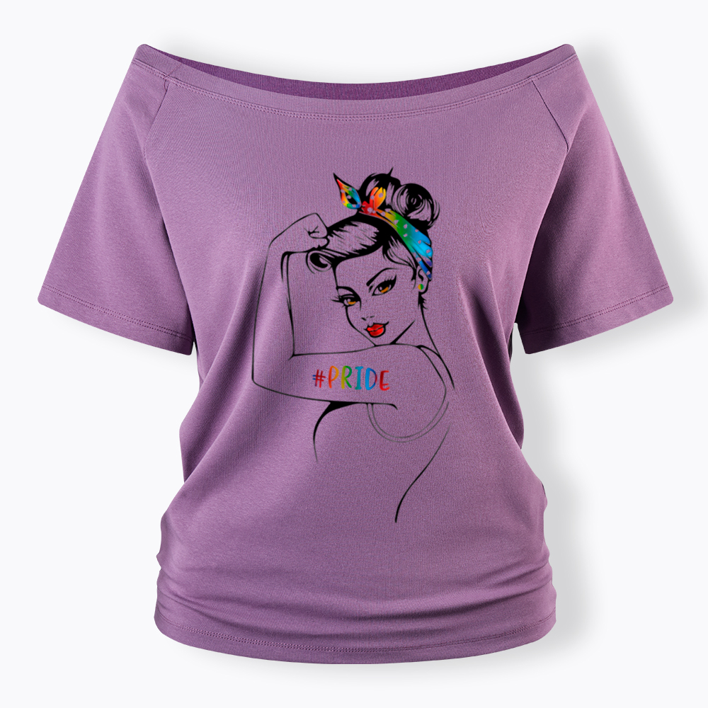 Rainbow Pride Off Shoulder T-Shirt