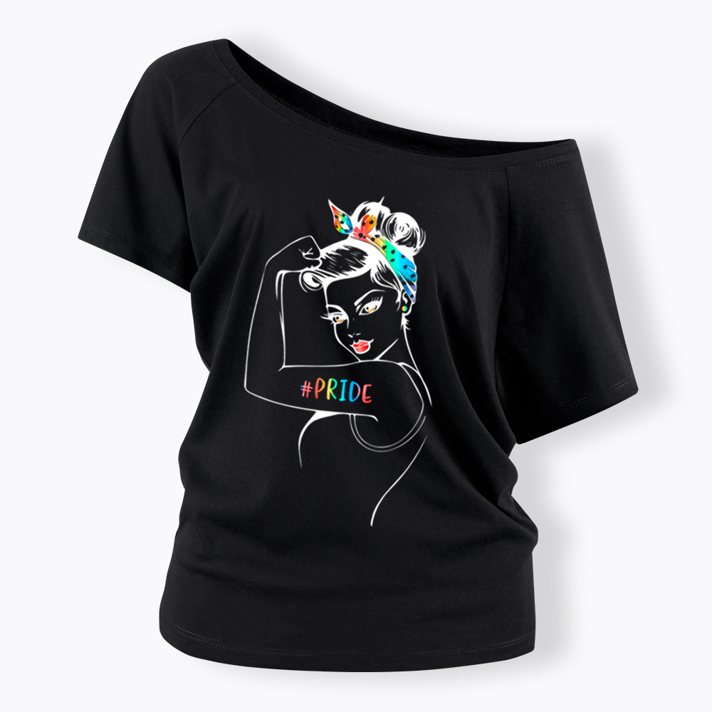Rainbow Pride Off Shoulder T-Shirt