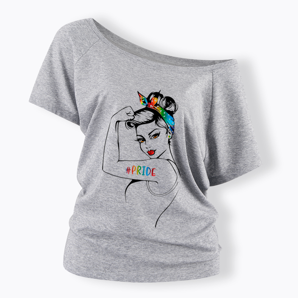 Rainbow Pride Off Shoulder T-Shirt