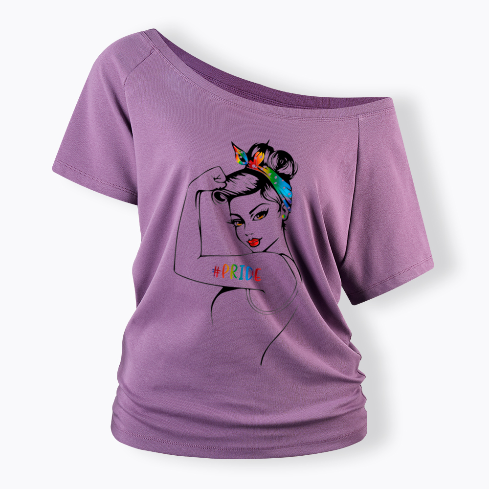Rainbow Pride Off Shoulder T-Shirt