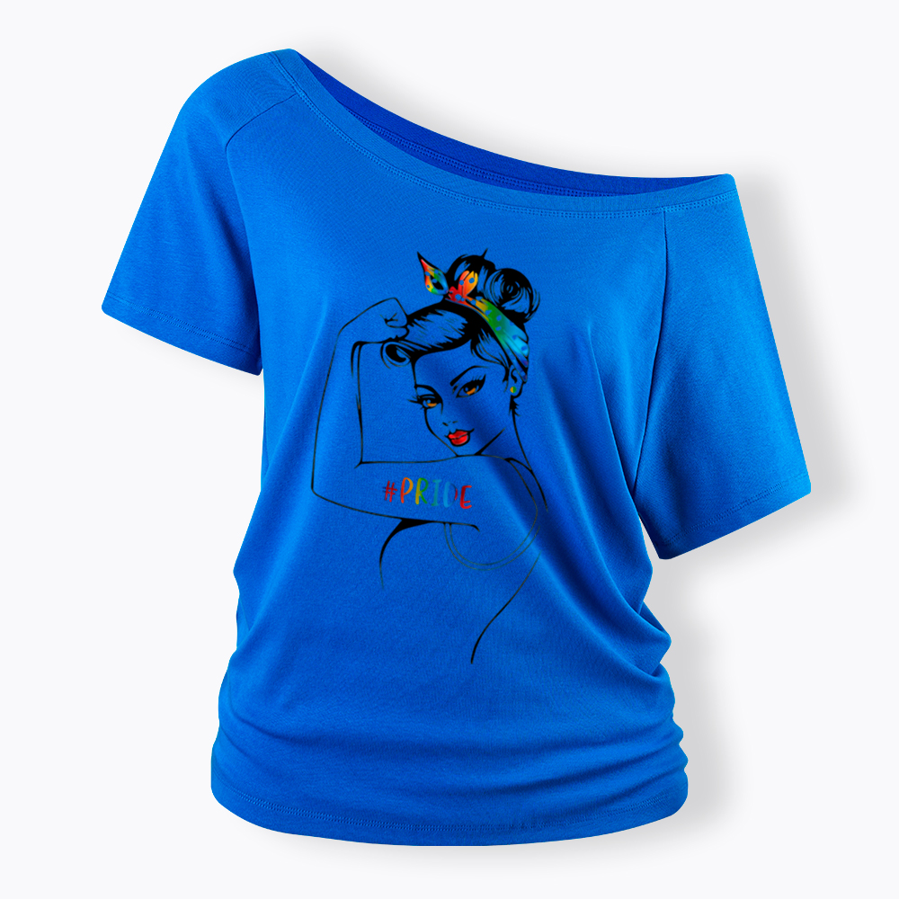 Rainbow Pride Off Shoulder T-Shirt