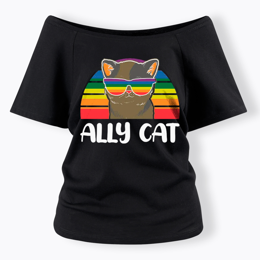 Ally Cat Off Shoulder T-Shirt