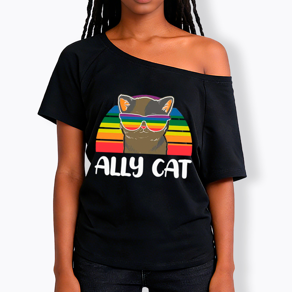 Ally Cat Off Shoulder T-Shirt