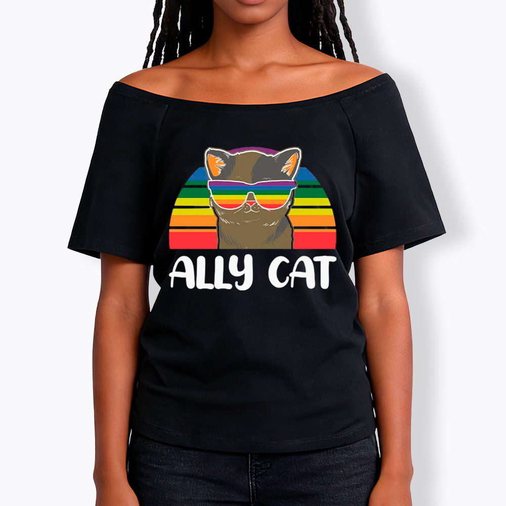 Ally Cat Off Shoulder T-Shirt