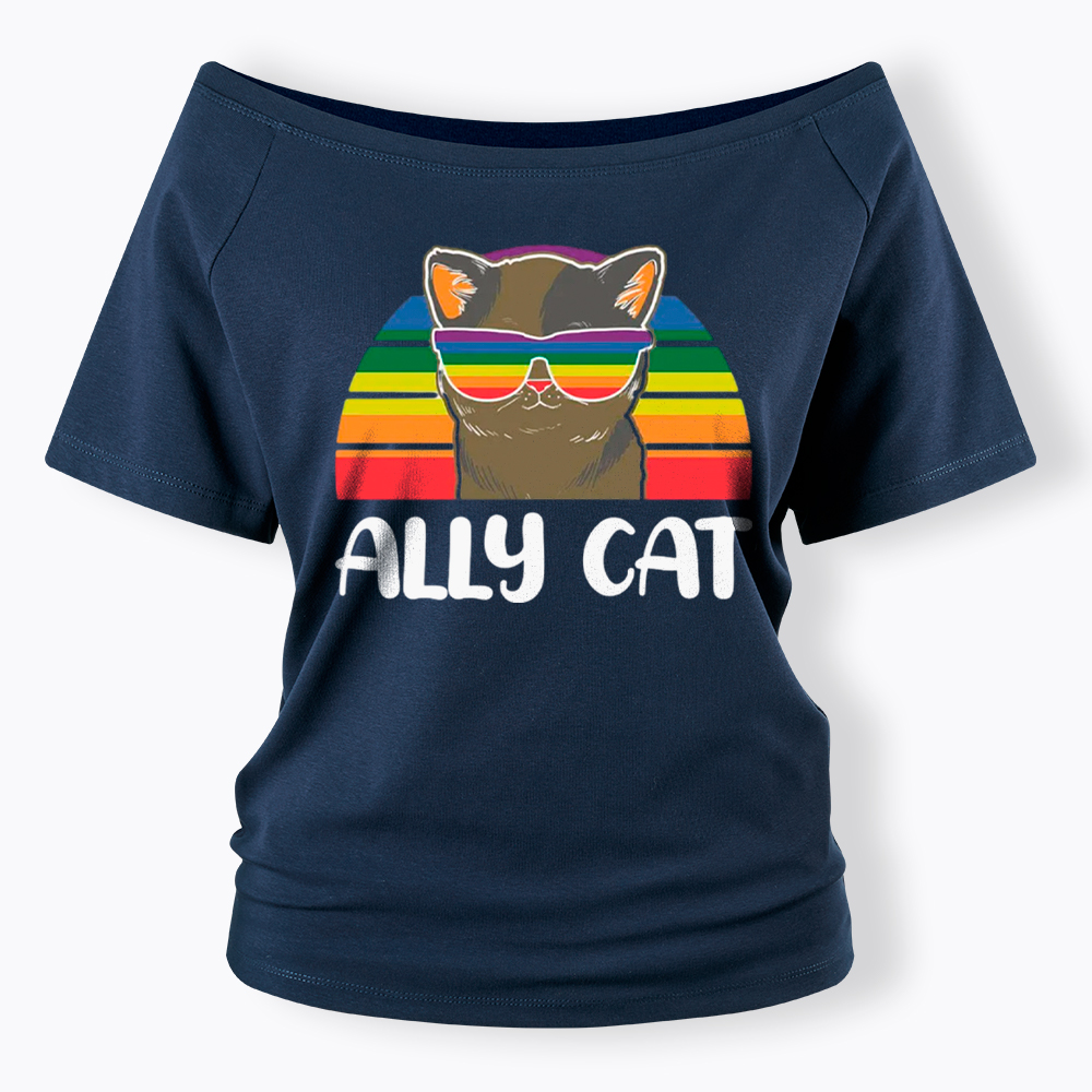 Ally Cat Off Shoulder T-Shirt