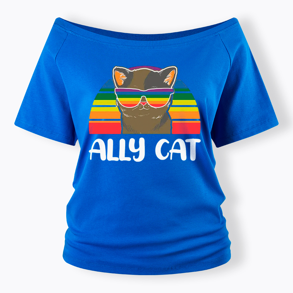 Ally Cat Off Shoulder T-Shirt