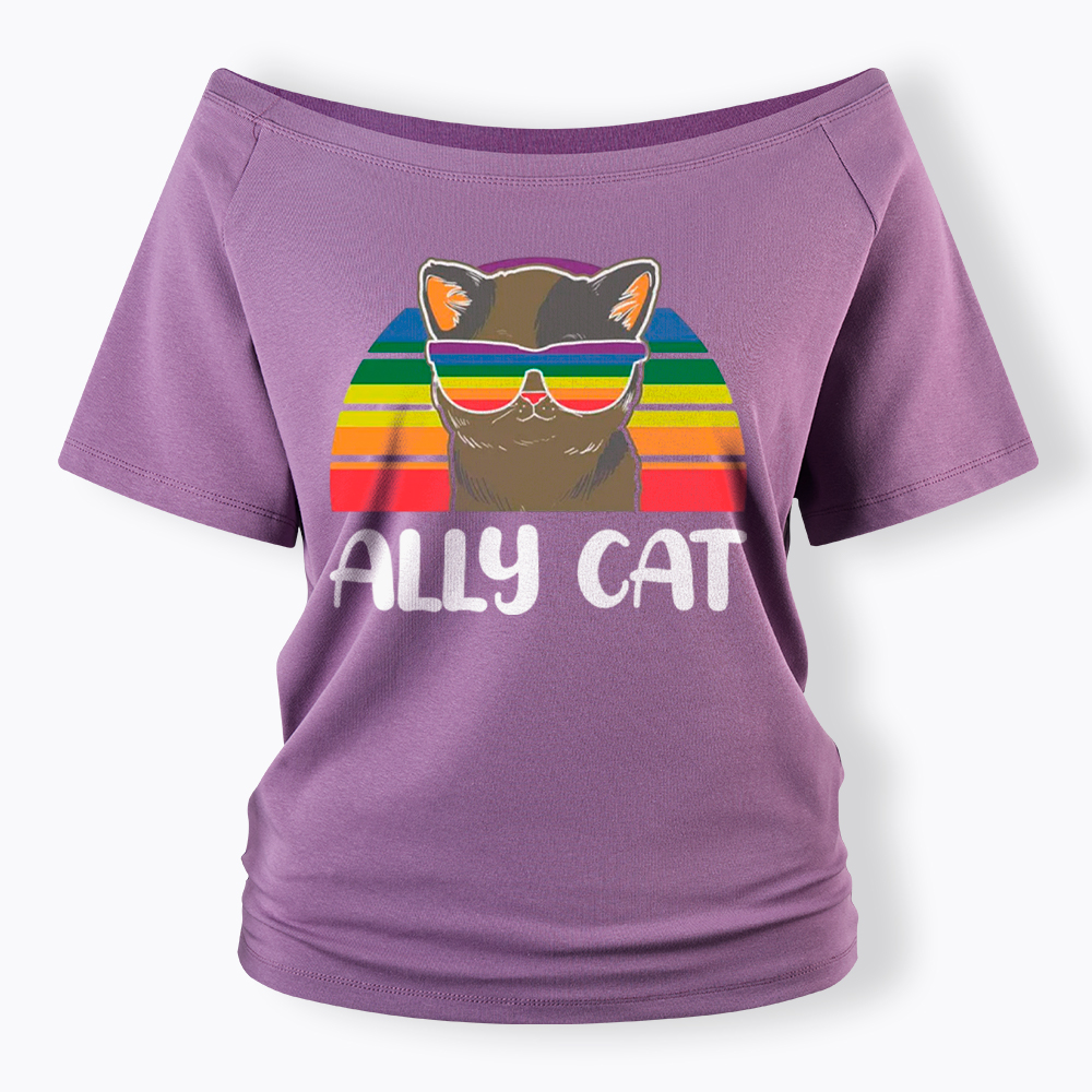 Ally Cat Off Shoulder T-Shirt