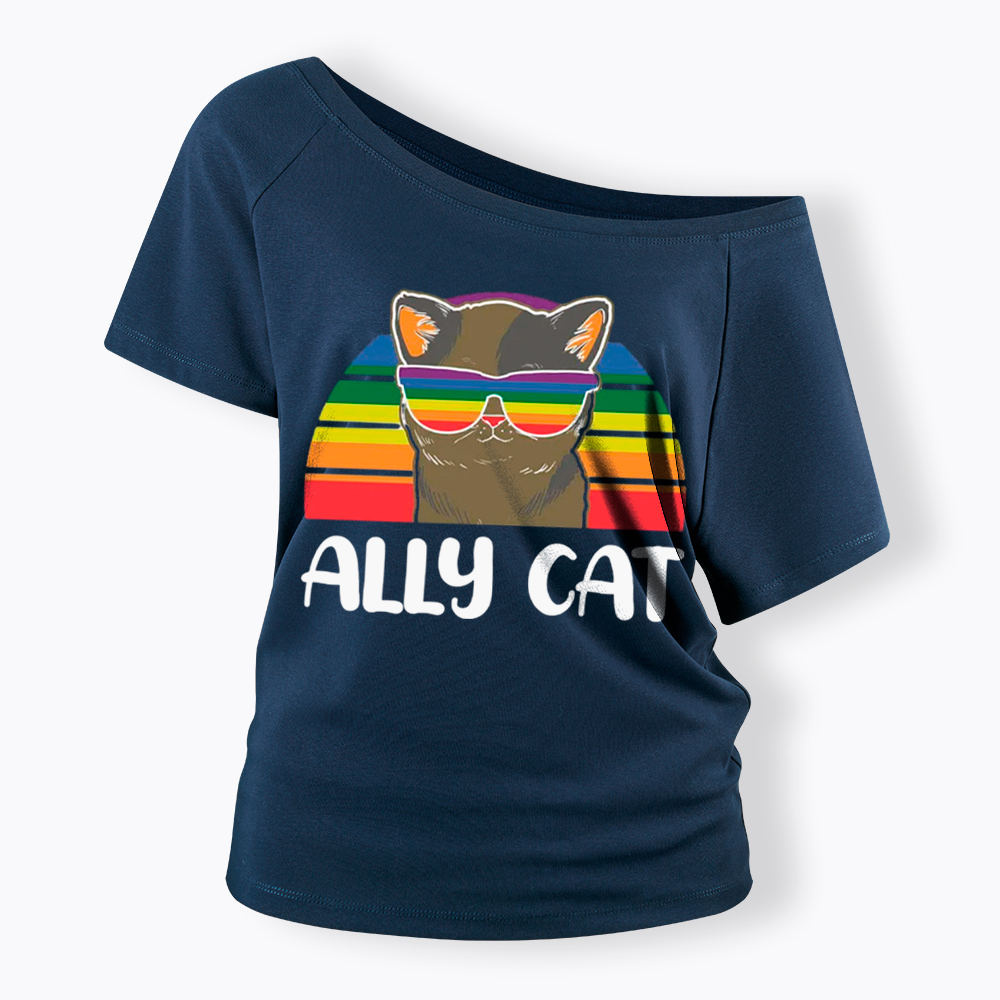 Ally Cat Off Shoulder T-Shirt