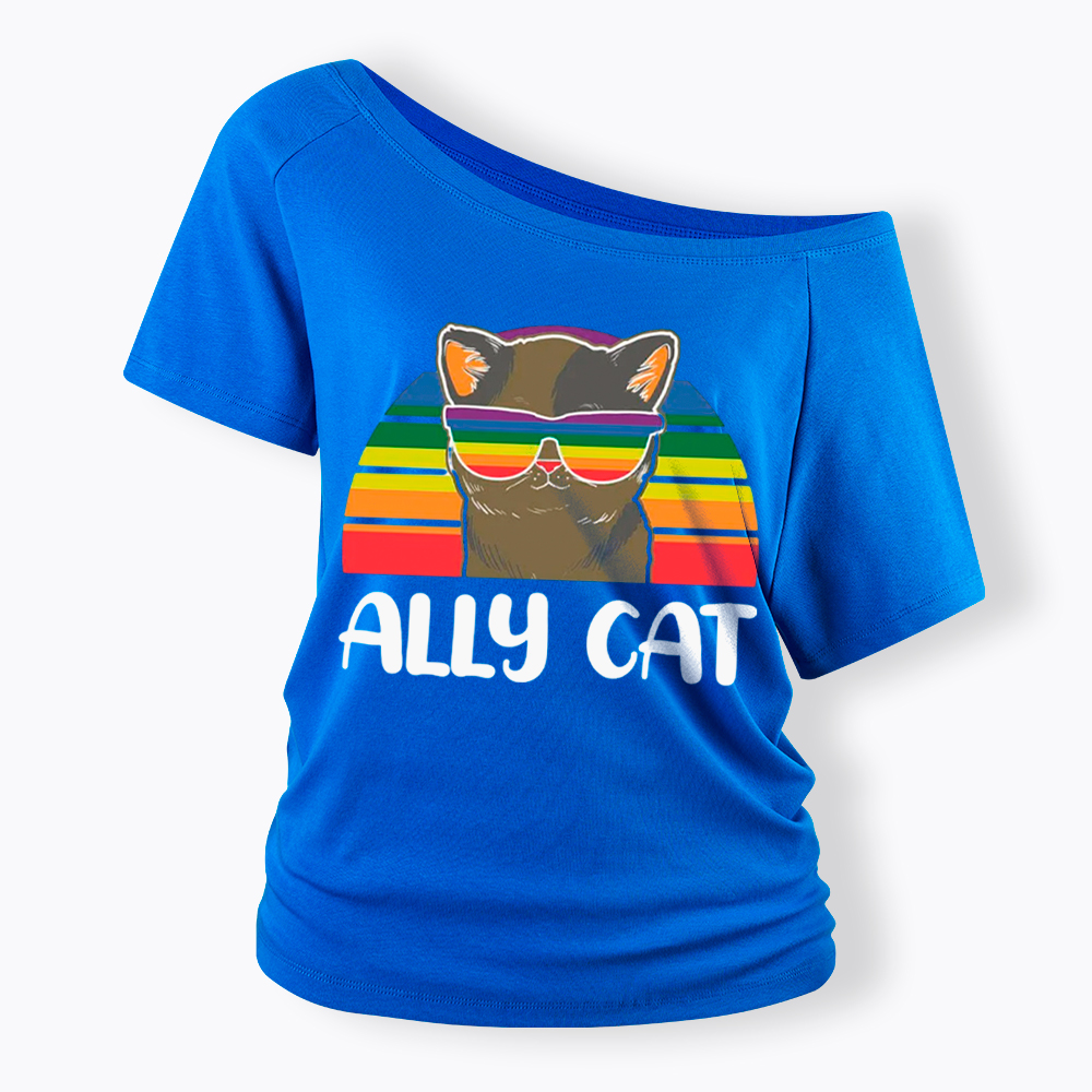 Ally Cat Off Shoulder T-Shirt