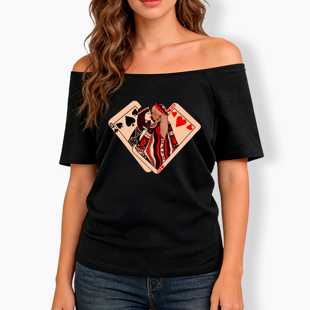 Sapphic Lesbian Off Shoulder T-Shirt