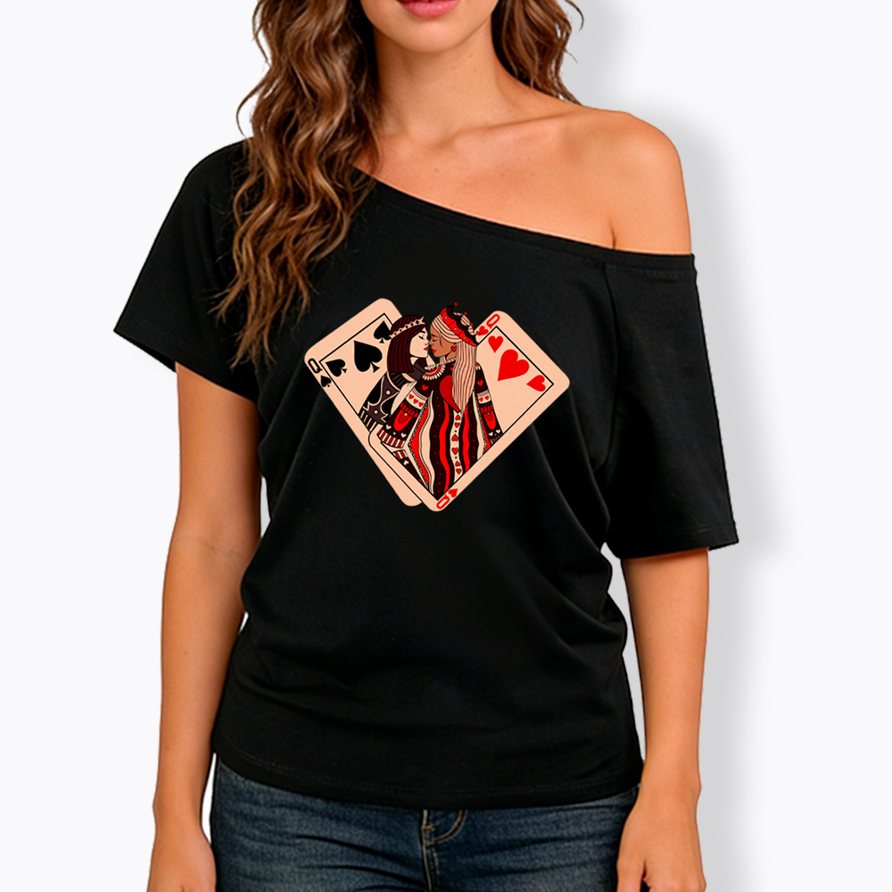 Sapphic Lesbian Off Shoulder T-Shirt
