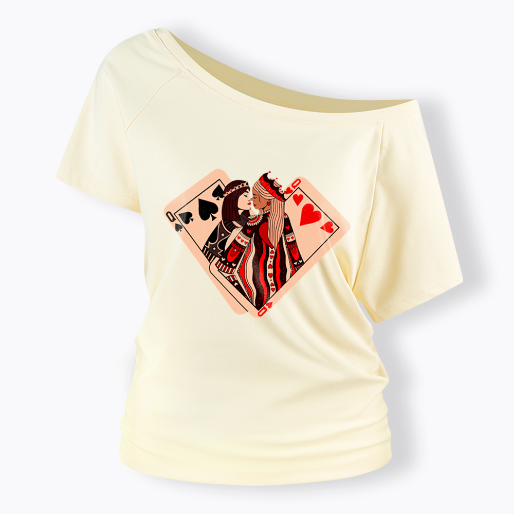 Sapphic Lesbian Off Shoulder T-Shirt