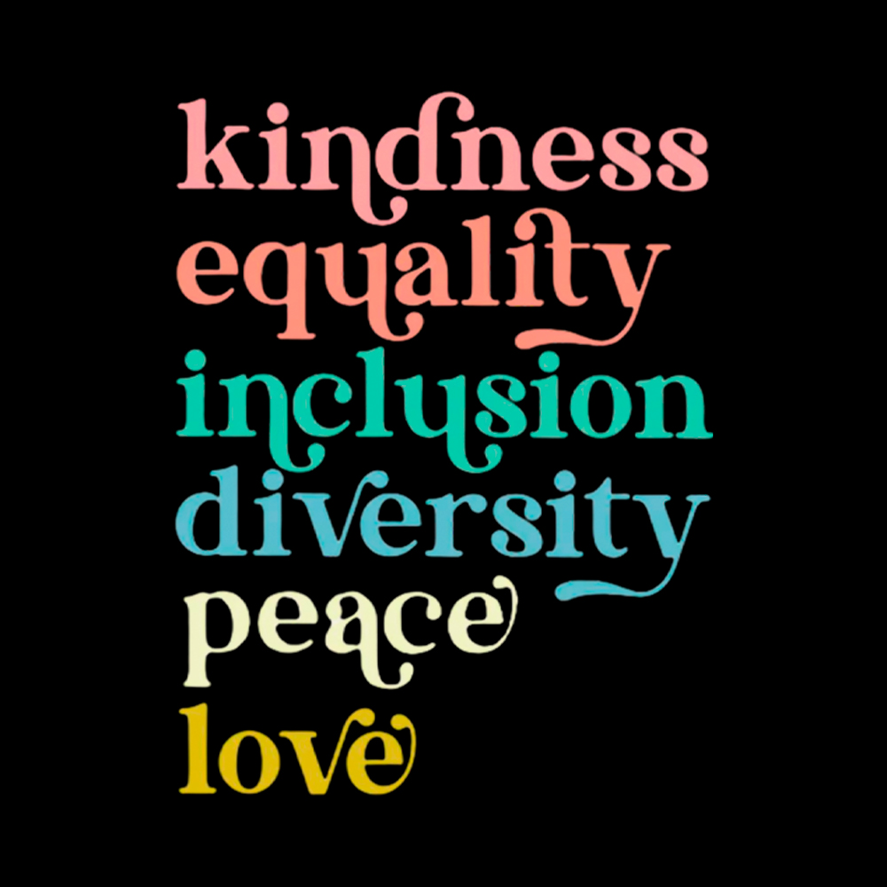 Kindness Equality Inclusion Diversity Peace Love Hope Off Shoulder T-Shirt