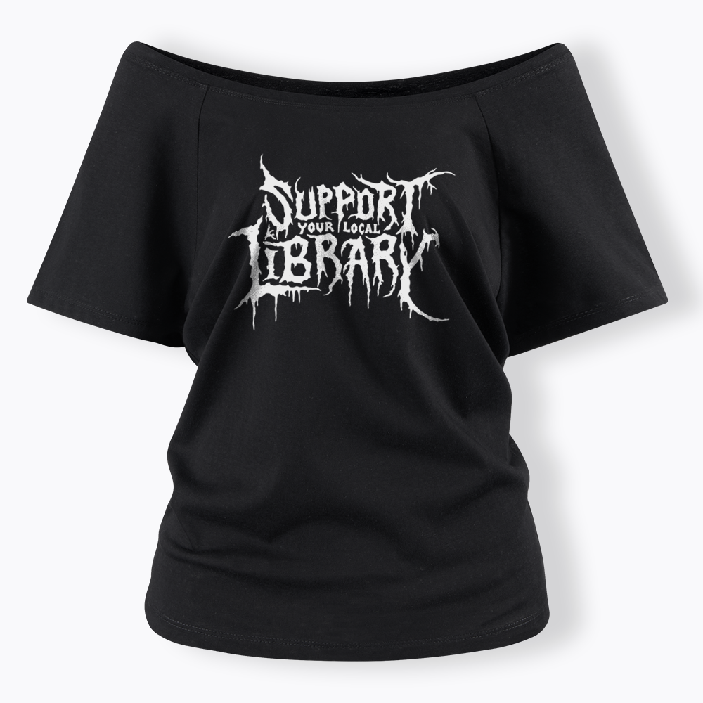 Death Metal Print Off Shoulder T-shirts