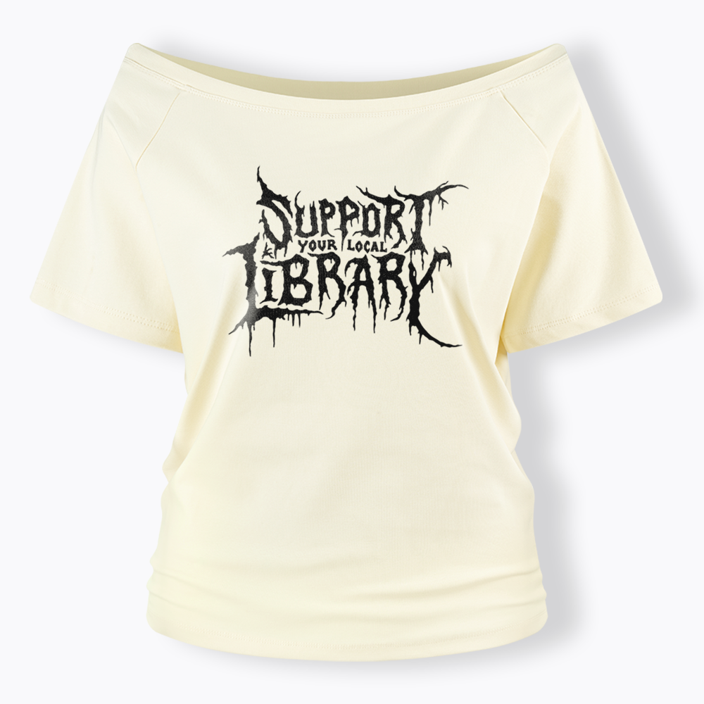 Death Metal Print Off Shoulder T-shirts