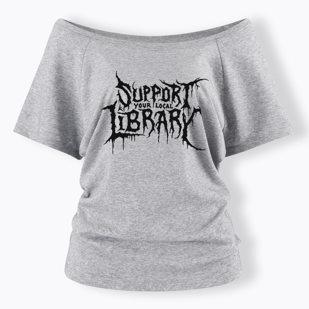 Death Metal Print Off Shoulder T-shirts