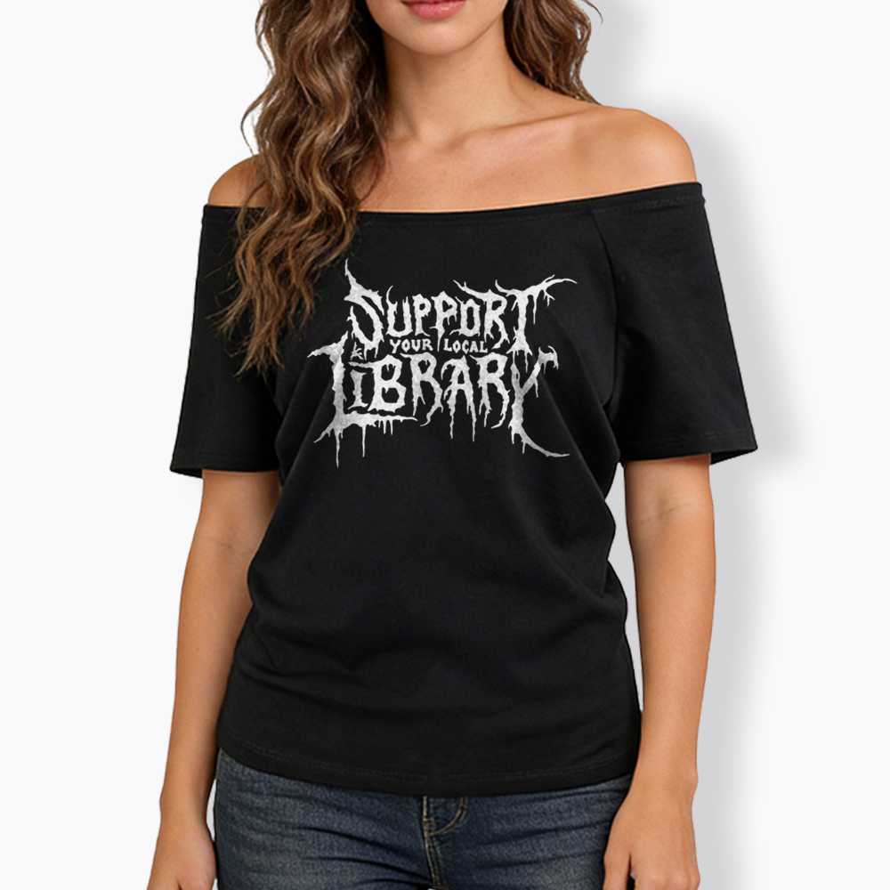 Death Metal Print Off Shoulder T-shirts
