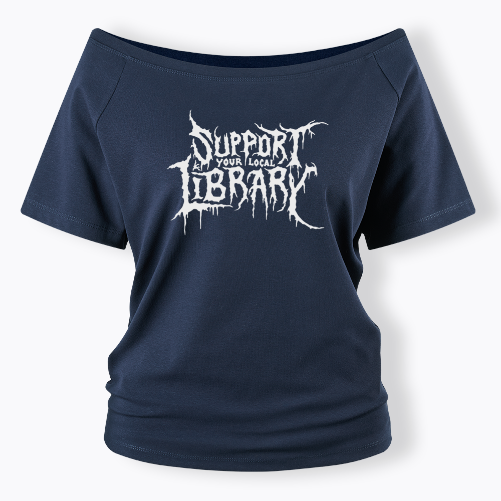 Death Metal Print Off Shoulder T-shirts