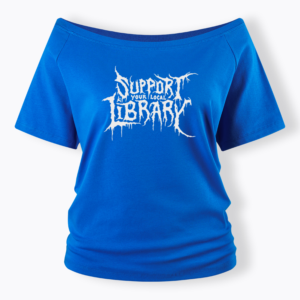 Death Metal Print Off Shoulder T-shirts