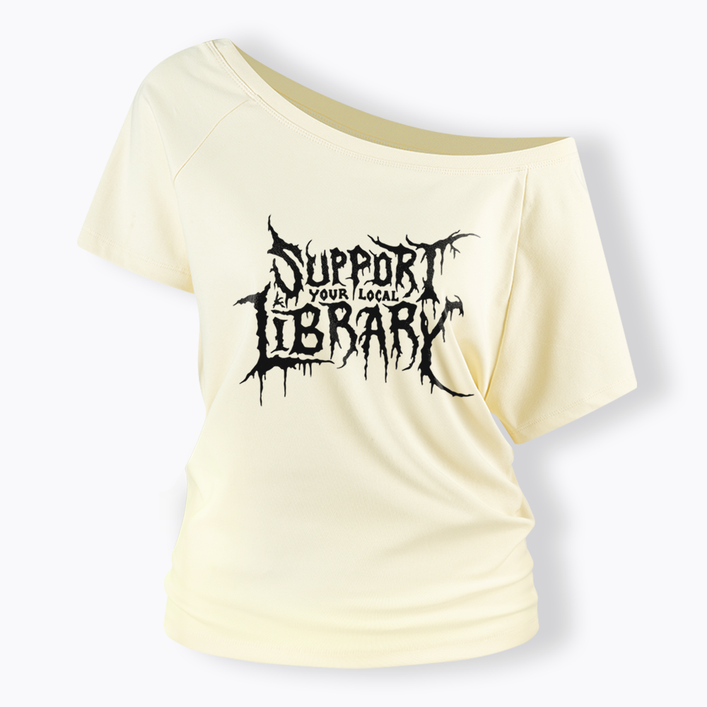 Death Metal Print Off Shoulder T-shirts