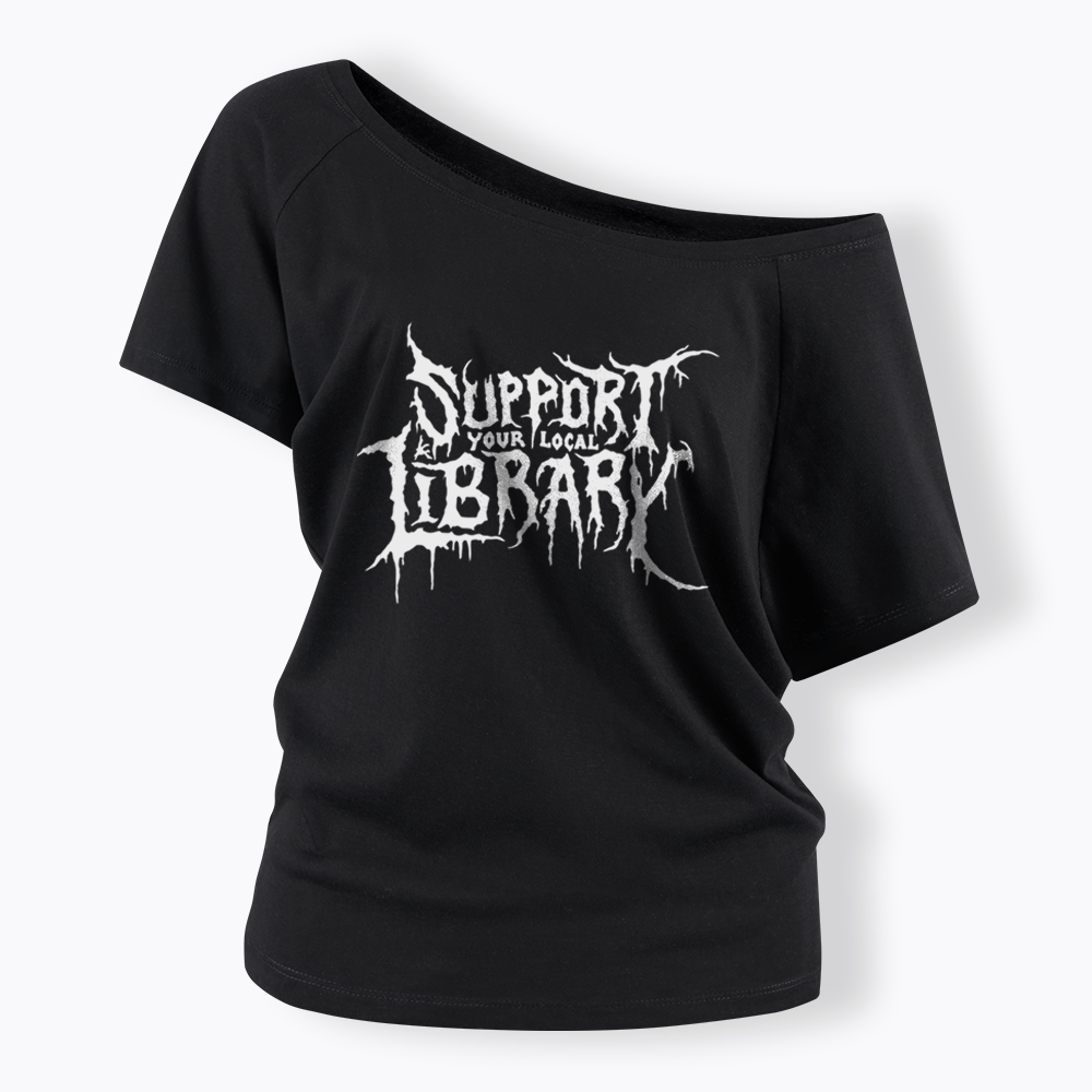 Death Metal Print Off Shoulder T-shirts
