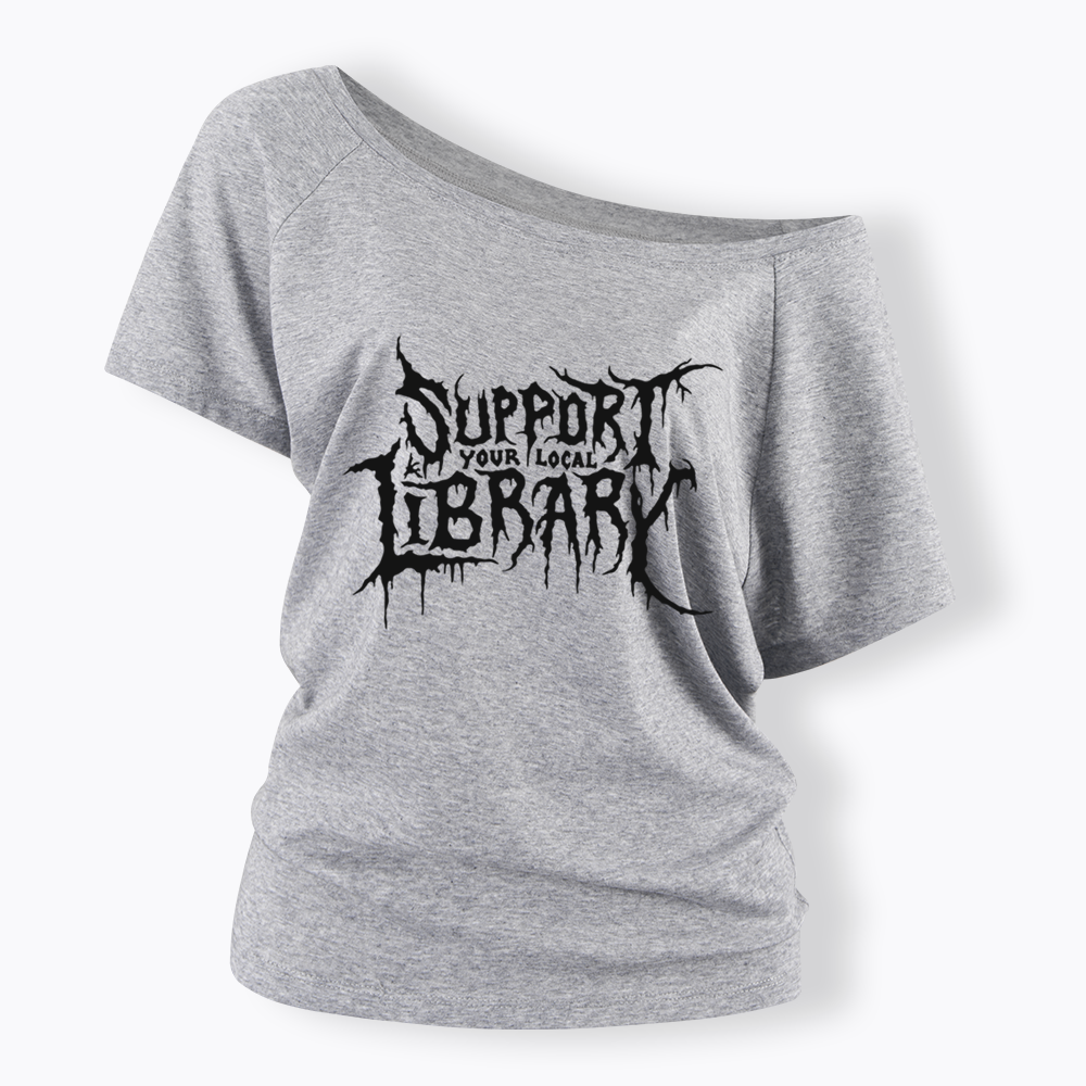 Death Metal Print Off Shoulder T-shirts