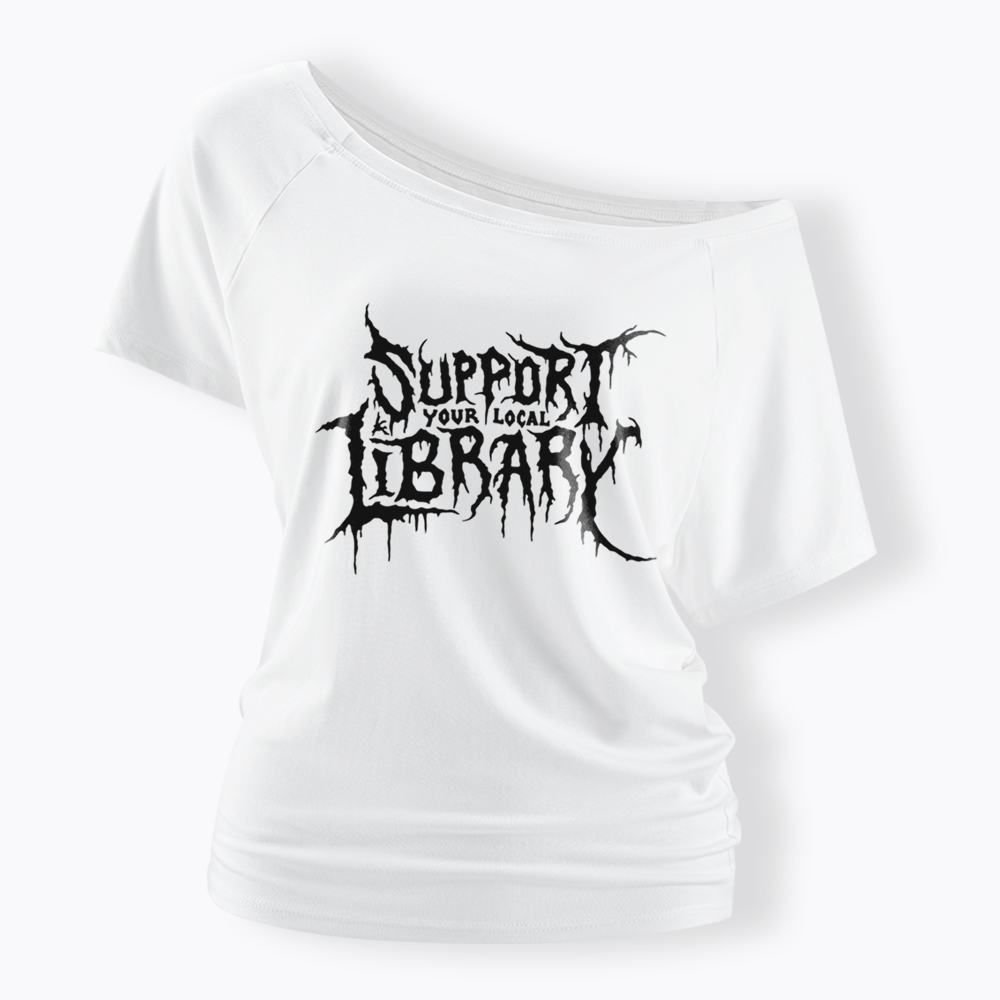 Death Metal Print Off Shoulder T-shirts