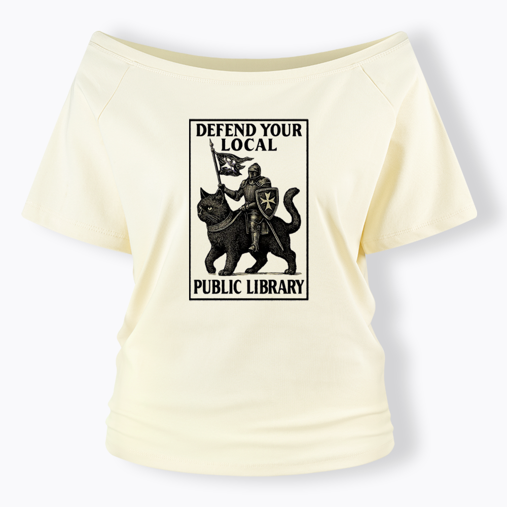 Defend Your Local Library Off Shoulder T-shirts