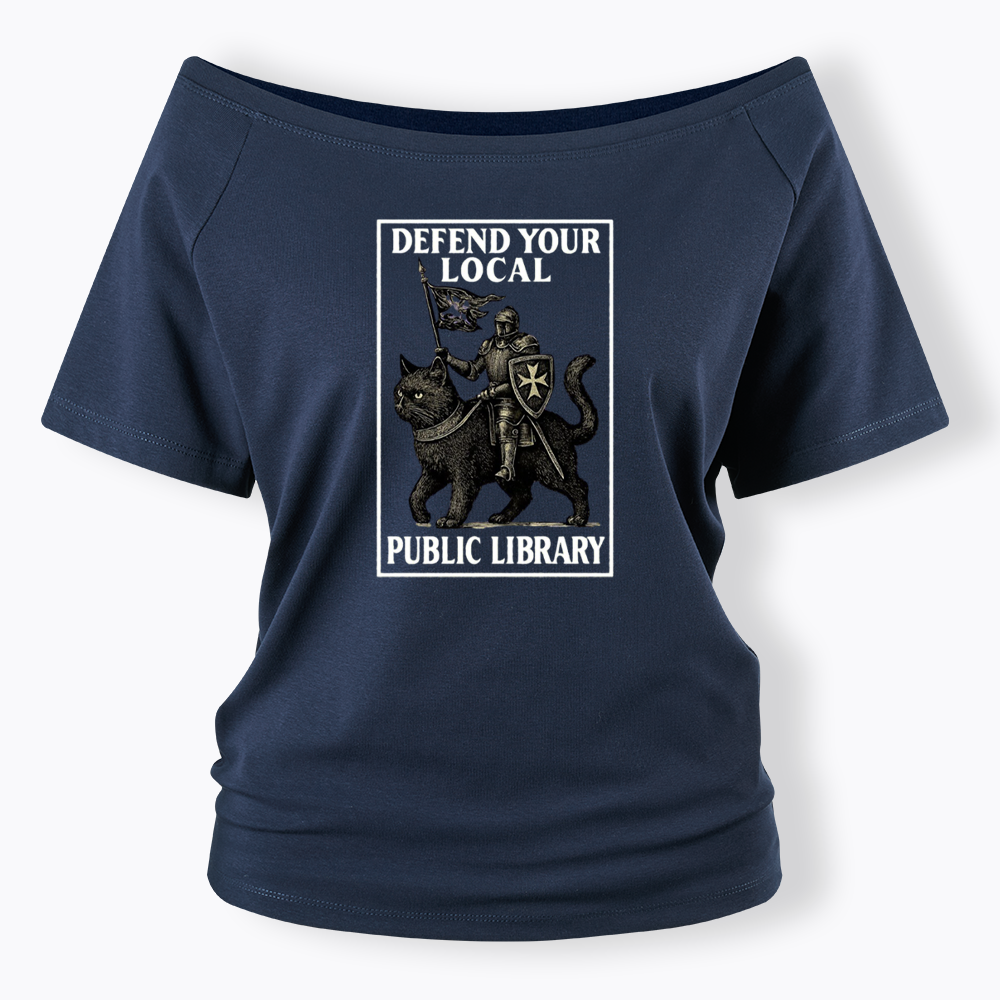 Defend Your Local Library Off Shoulder T-shirts
