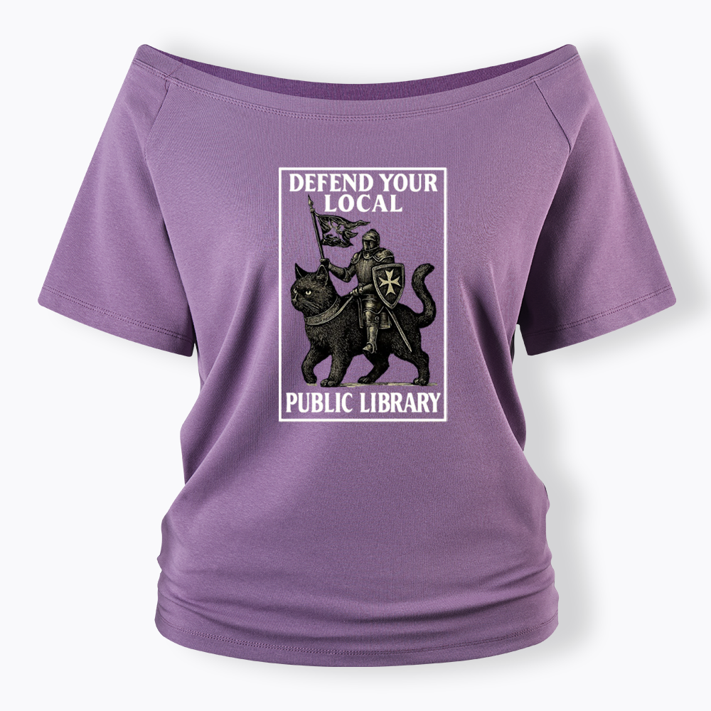 Defend Your Local Library Off Shoulder T-shirts