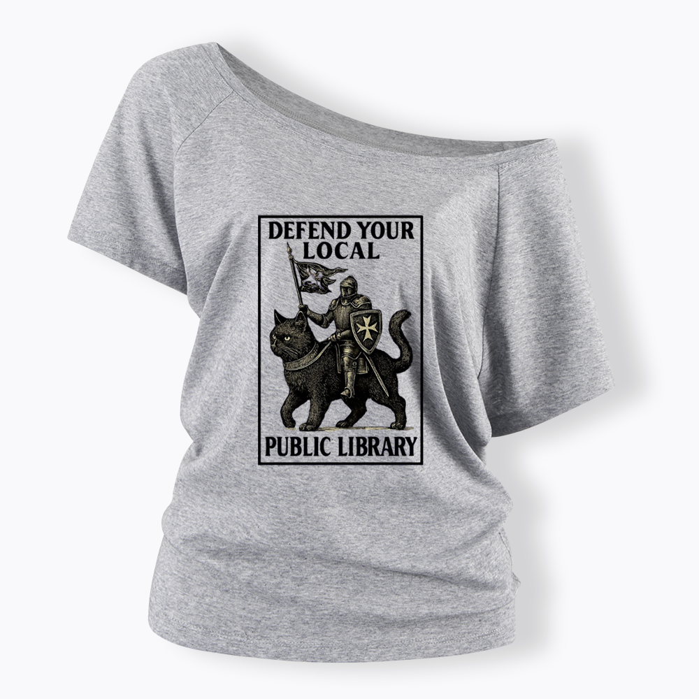 Defend Your Local Library Off Shoulder T-shirts