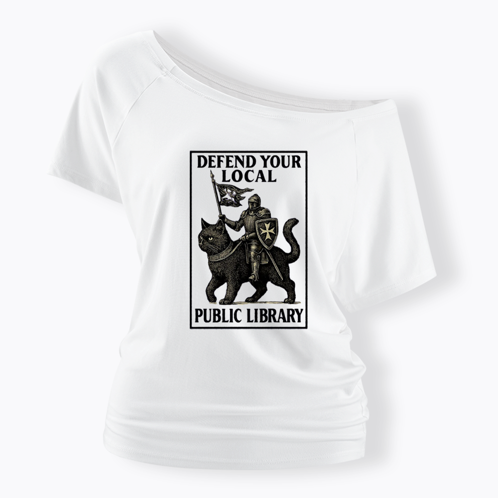 Defend Your Local Library Off Shoulder T-shirts