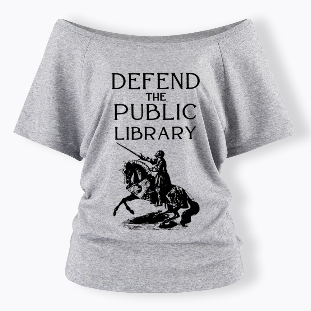 Defend The Public Library Off Shoulder T-Shirt
