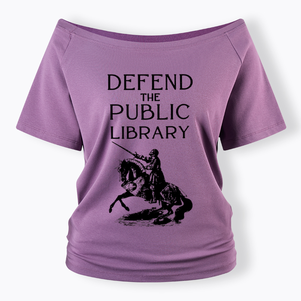 Defend The Public Library Off Shoulder T-Shirt