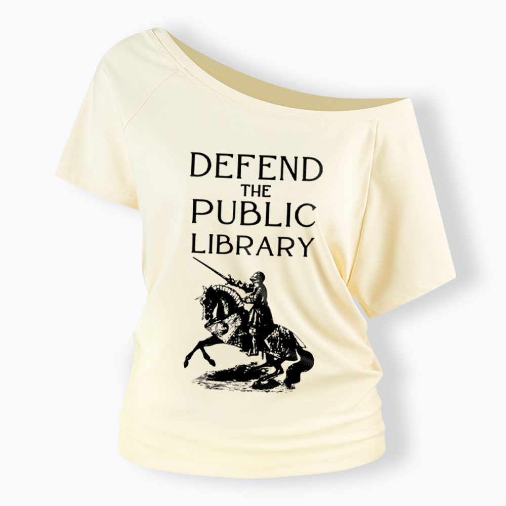 Defend The Public Library Off Shoulder T-Shirt