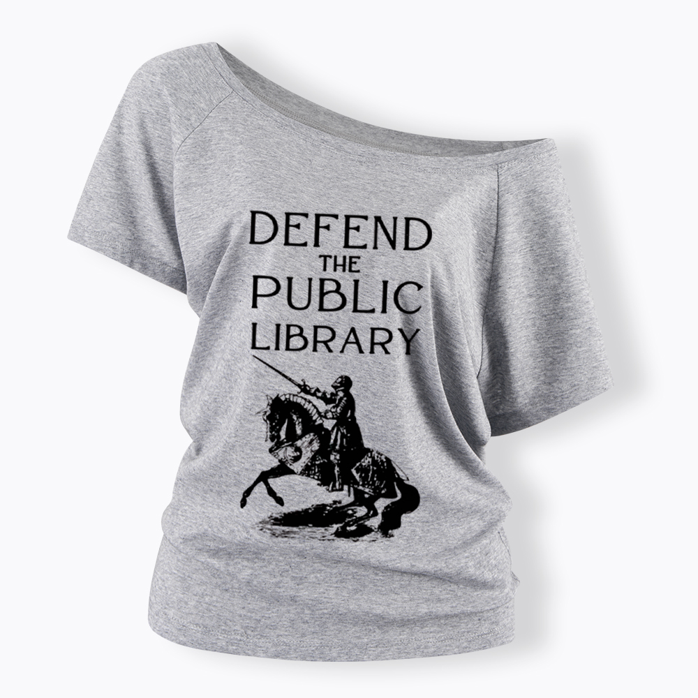 Defend The Public Library Off Shoulder T-Shirt
