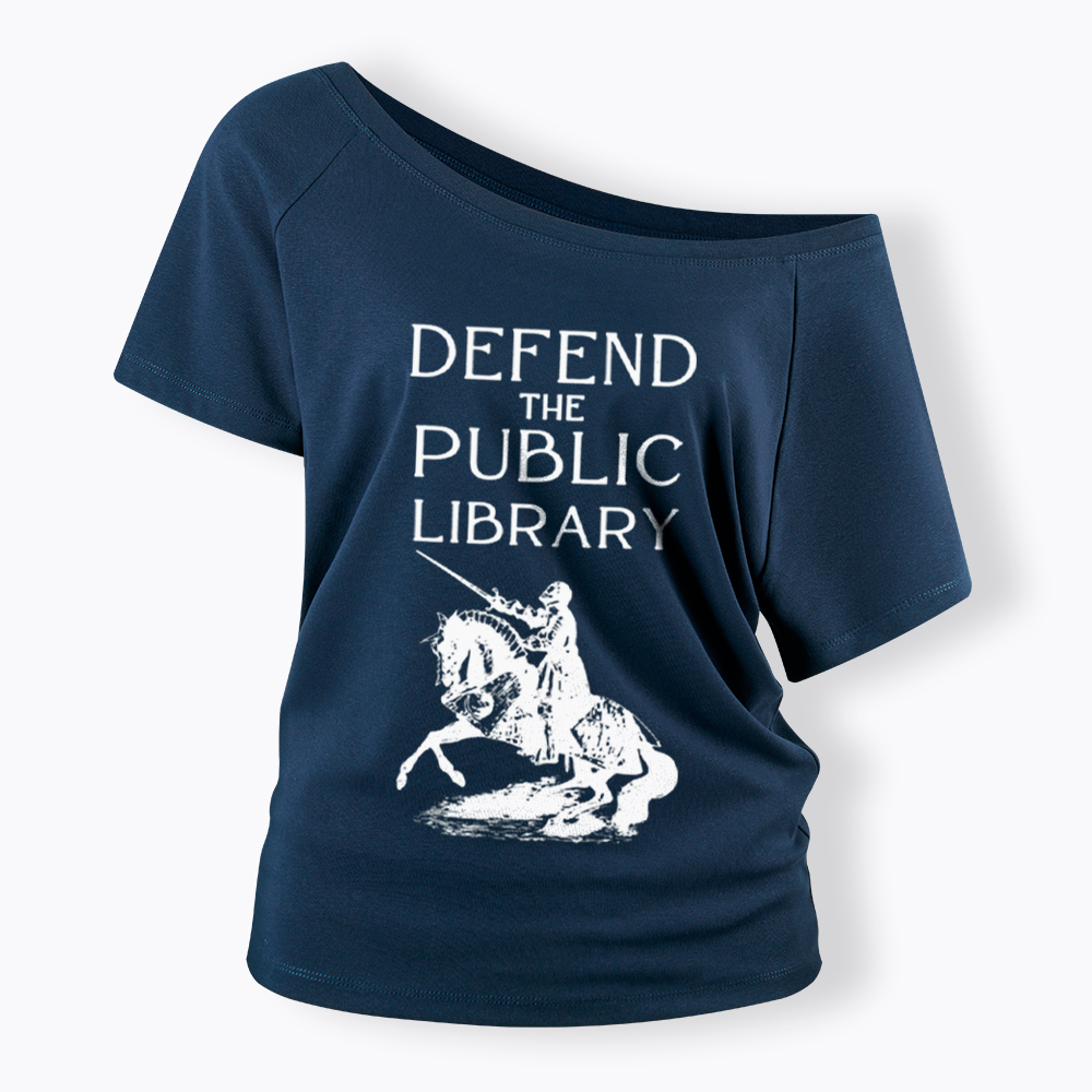 Defend The Public Library Off Shoulder T-Shirt