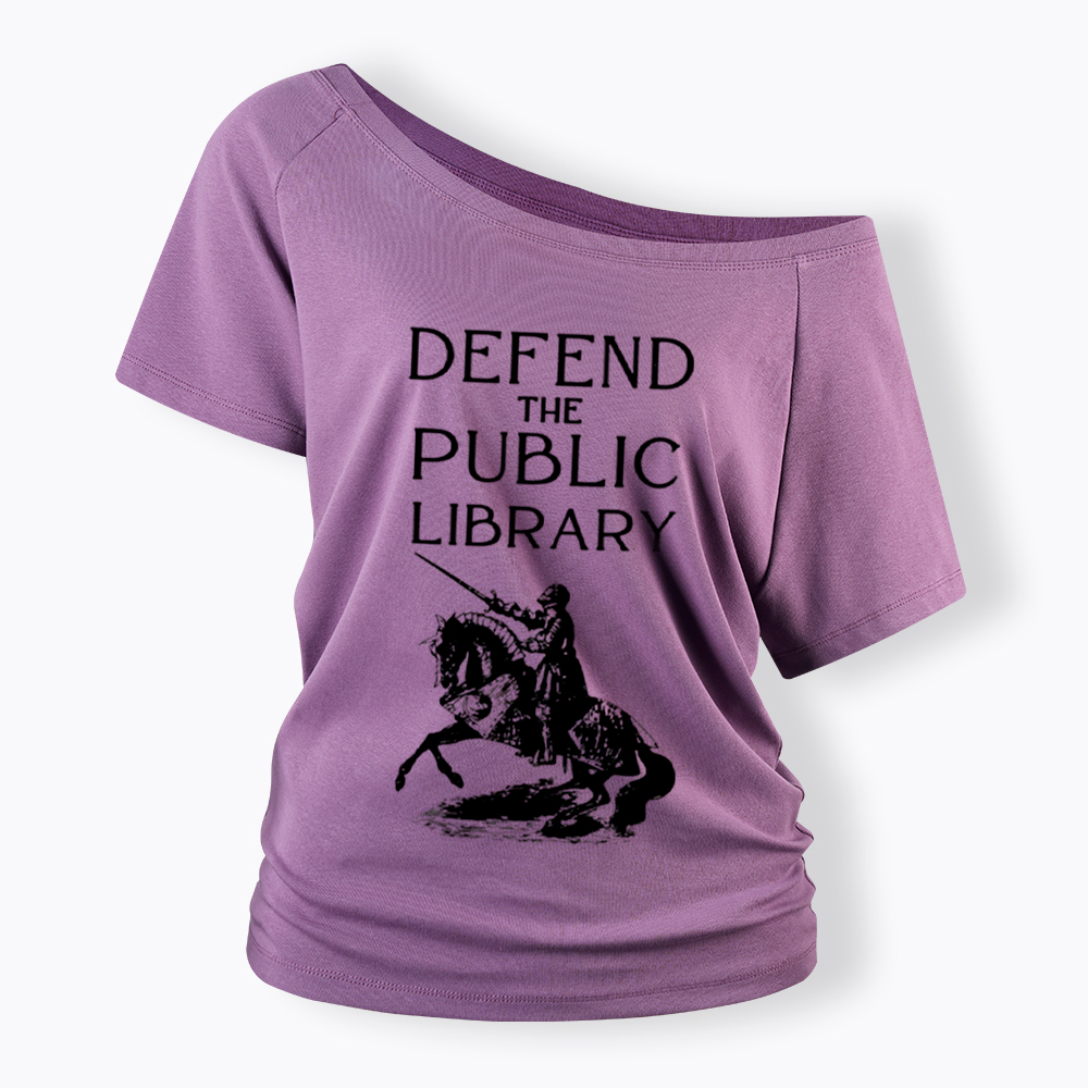 Defend The Public Library Off Shoulder T-Shirt