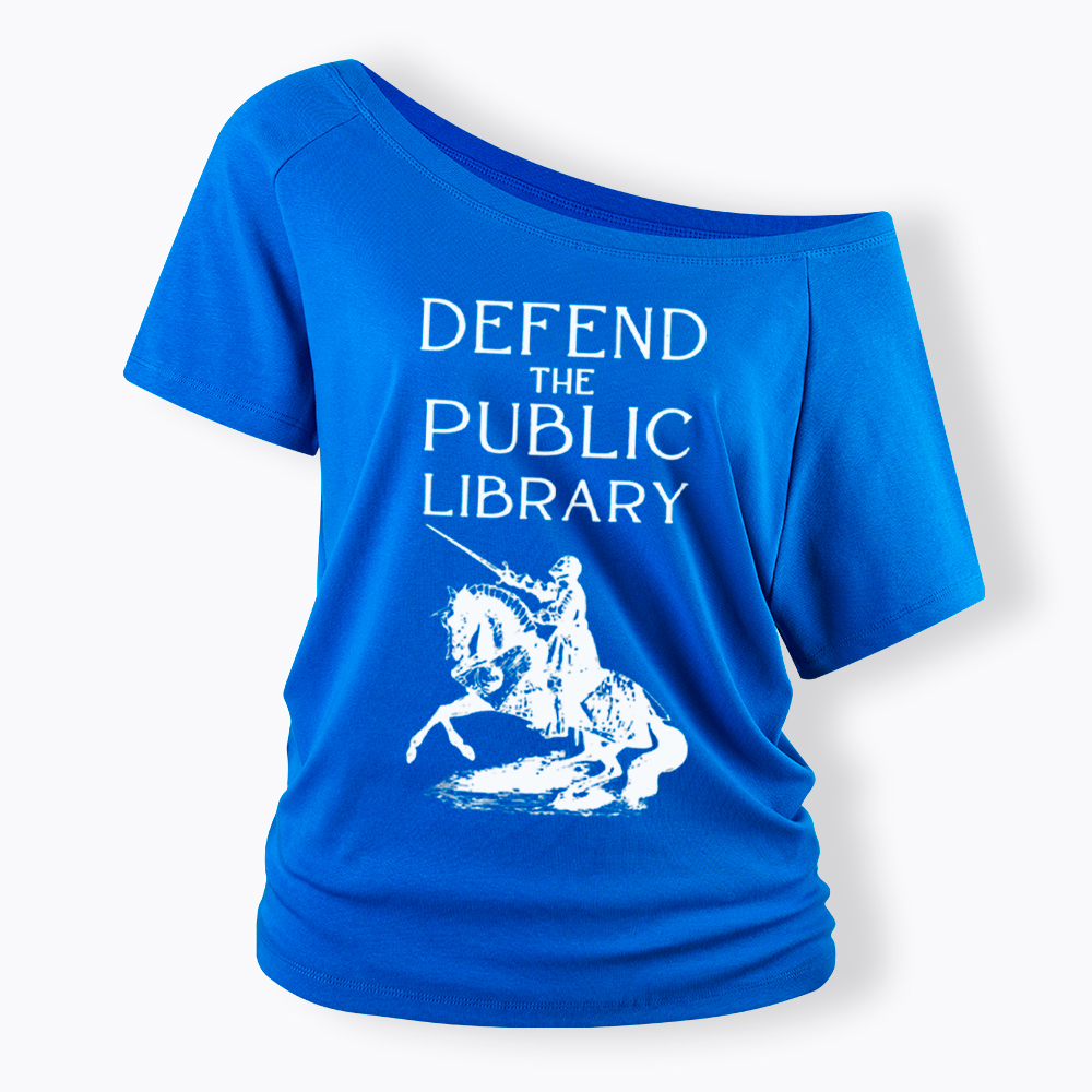 Defend The Public Library Off Shoulder T-Shirt