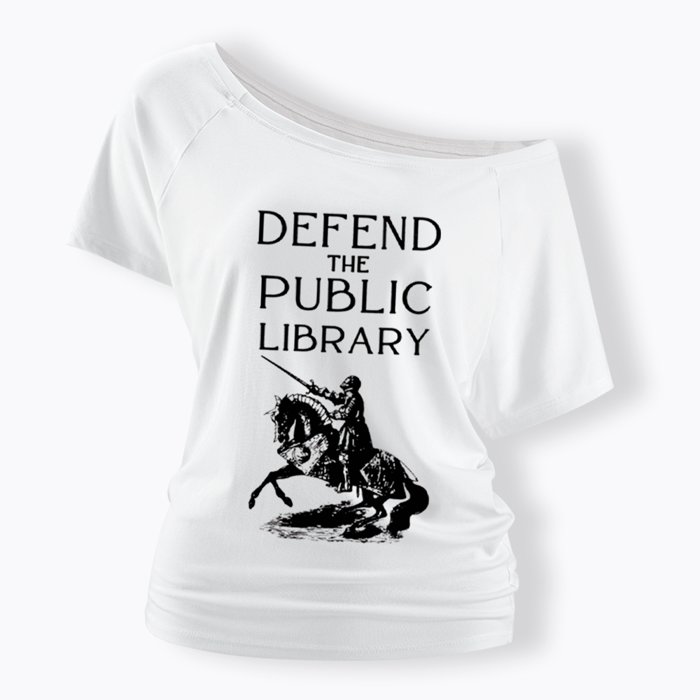 Defend The Public Library Off Shoulder T-Shirt