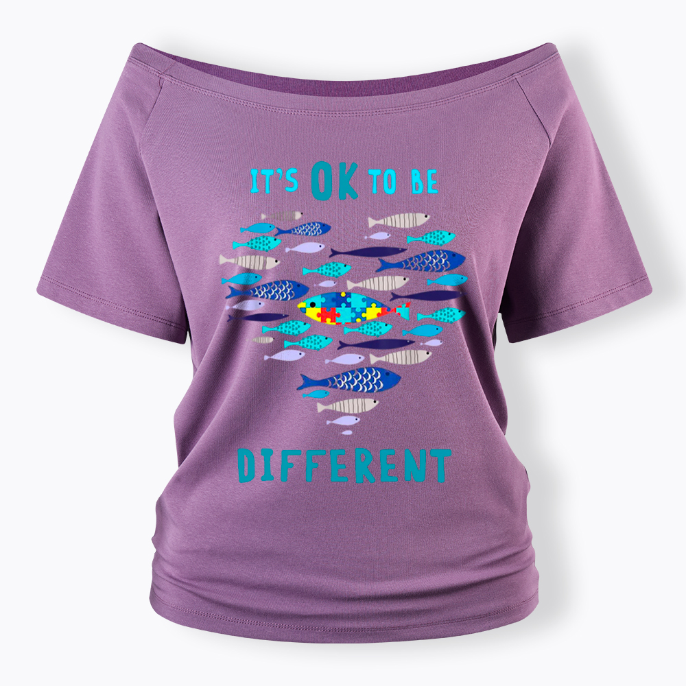 It's OK to Be Different Off Shoulder T-Shirt