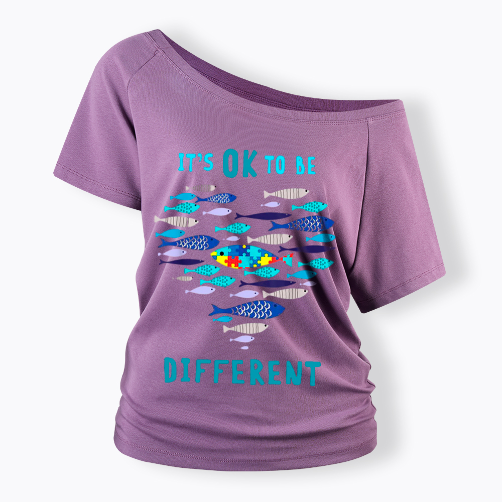 It's OK to Be Different Off Shoulder T-Shirt