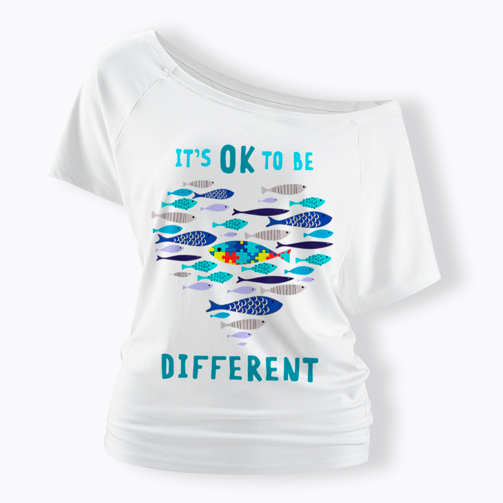 It's OK to Be Different Off Shoulder T-Shirt