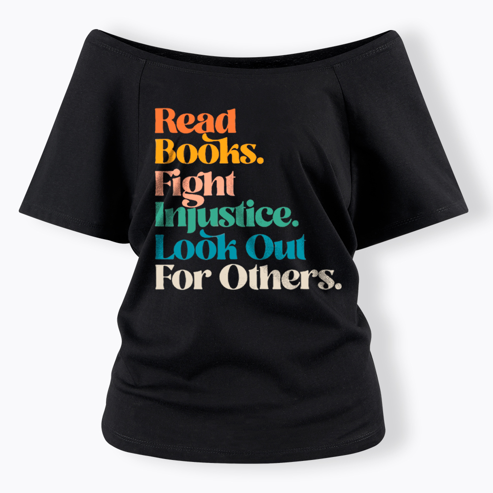 Read Banned Books Social Justice Off Shoulder T-Shirt