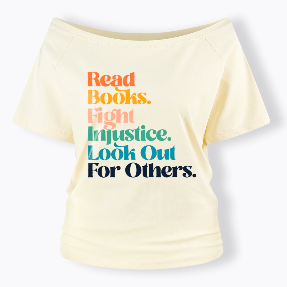 Read Banned Books Social Justice Off Shoulder T-Shirt