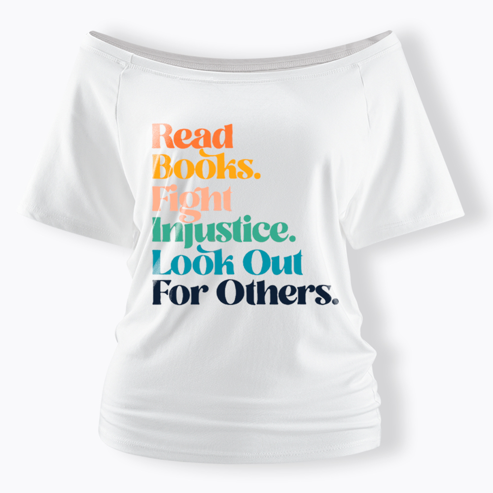 Read Banned Books Social Justice Off Shoulder T-Shirt