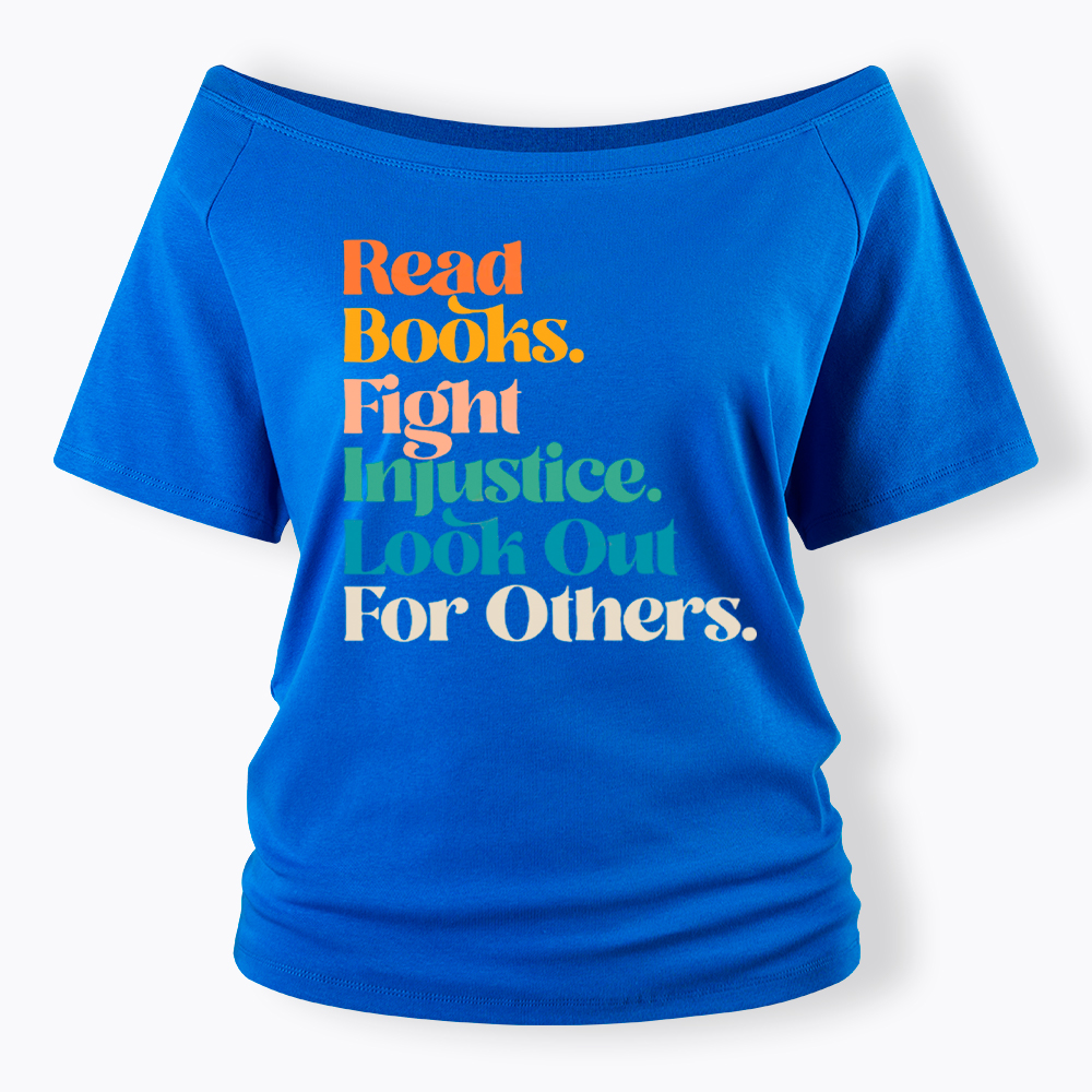 Read Banned Books Social Justice Off Shoulder T-Shirt